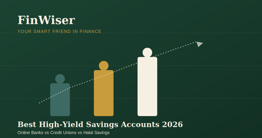 Best high-yield savings accounts 2026 compared — online banks, credit unions, and halal savings growth chart, FinWiser