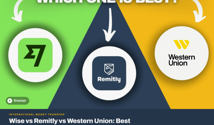 Wise vs Remitly vs Western Union comparison graphic asking "which one is best," with the Wise, Remitly, and Western Union app logos side by side on a green, navy, and gold background