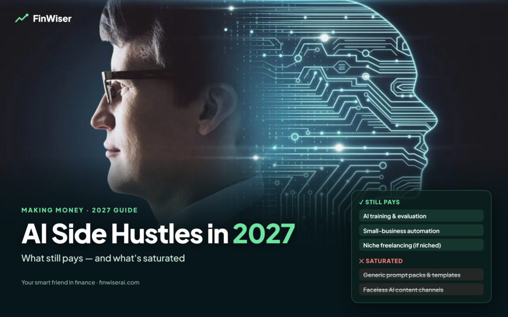 AI side hustles in 2027 compared: AI training, automation and niche freelancing still pay, while prompt packs and faceless channels are saturated