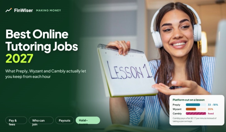 Best online tutoring jobs 2027 graphic comparing the platform cut taken by Preply, Wyzant and Cambly